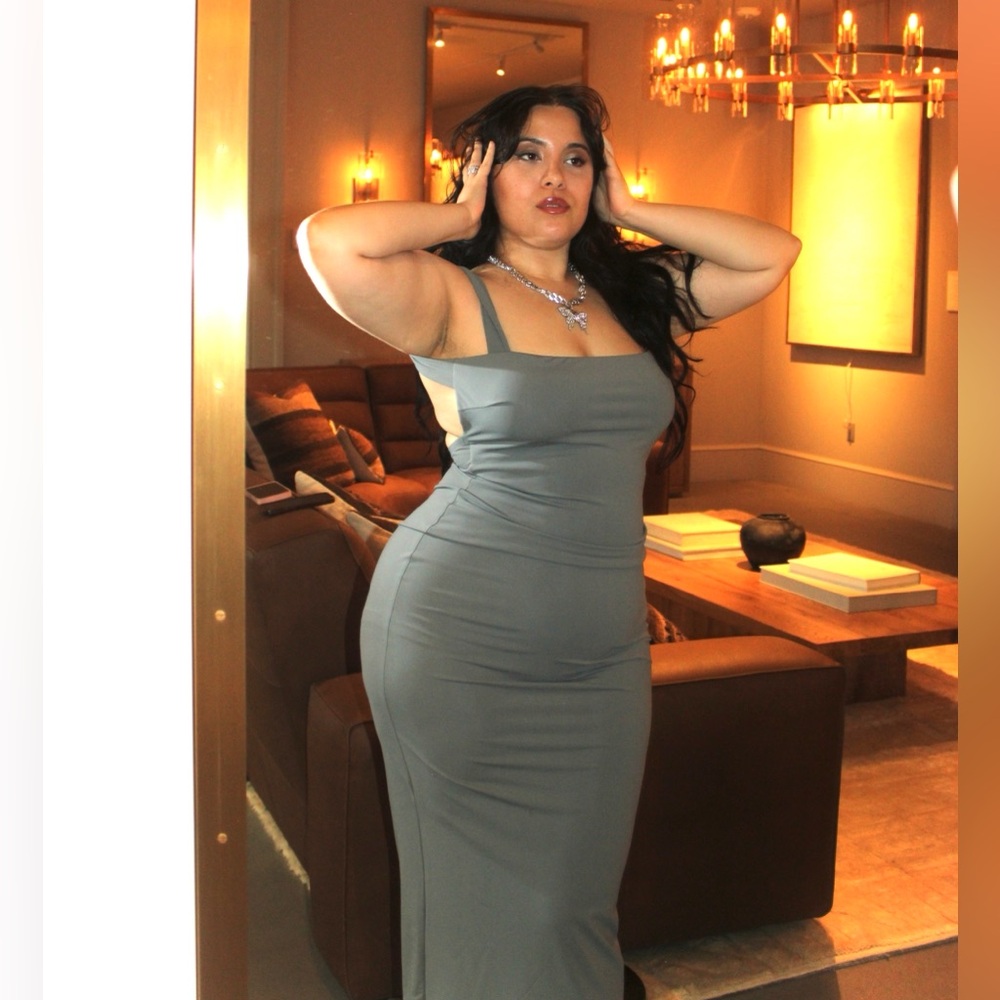 Fashion Nova Charcoal Maxi Dress